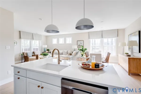 a kitchen with counter top space and a sink