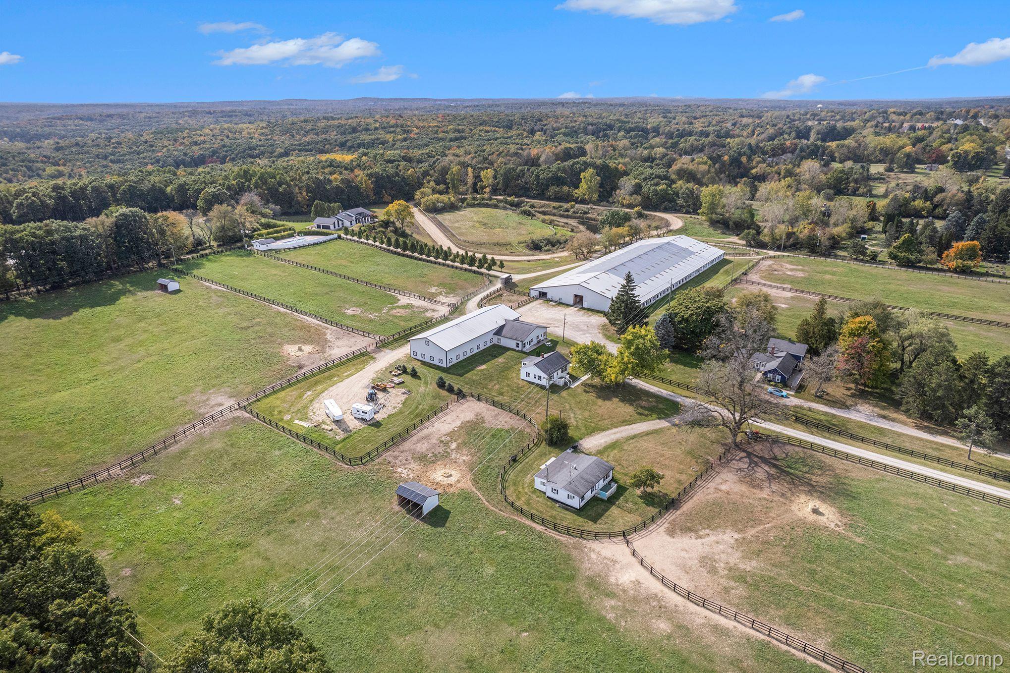 2208 East Dryden Road Metamora, MI 48455 - Photo 84 of 98 SW aerial of the home and nine pastures.
