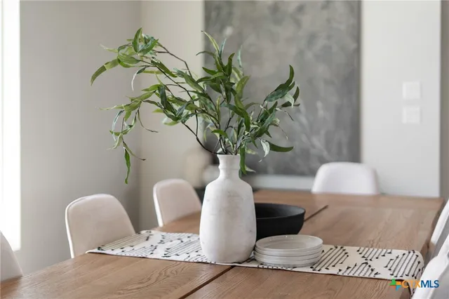 a close view of dining table