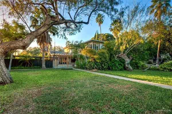 a view of a backyard with a garden