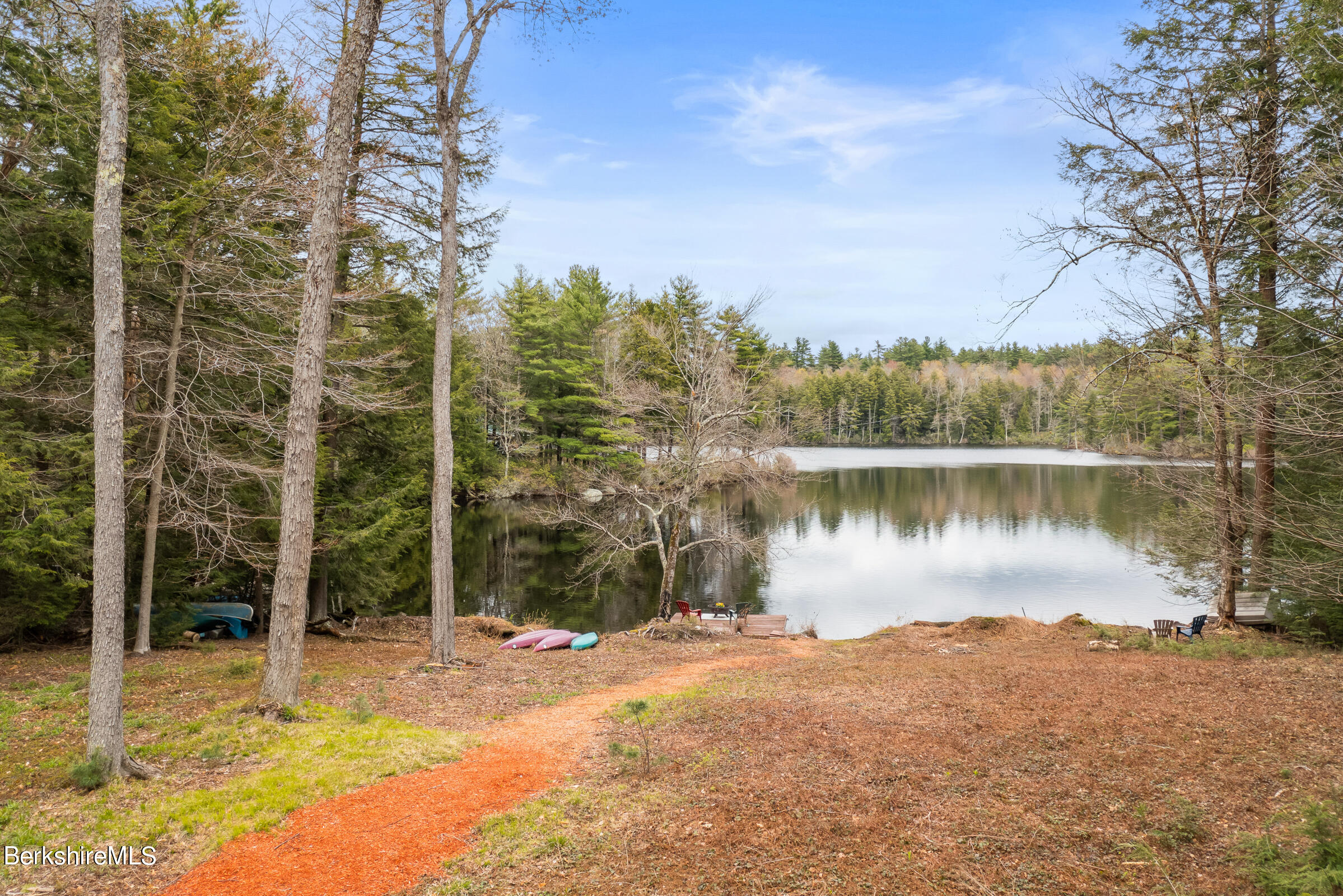 10 Antin Road Chesterfield, MA 01012 - Photo 32 of 36 a view of a lake with a mountain in the background