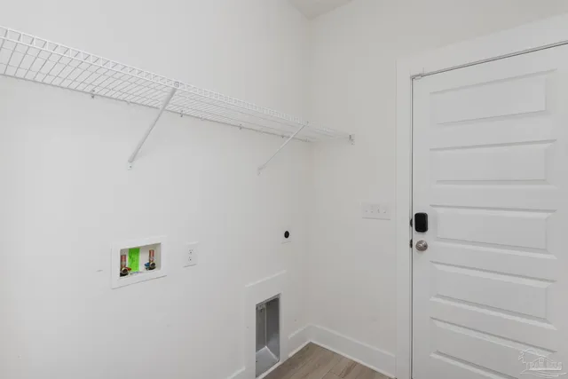 a view of small space with racks on the wall