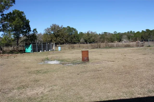 a view of outdoor space with green field and trees