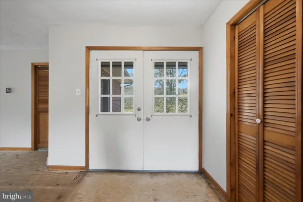 a view of a backyard with plants and lake view