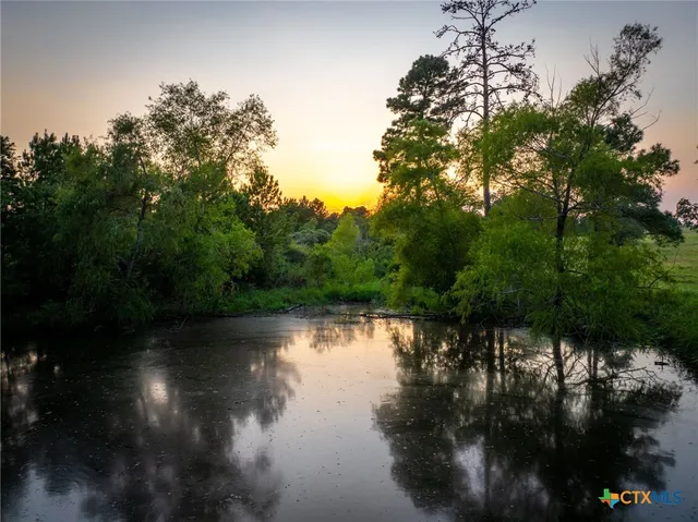 a view of a water with an outdoor space