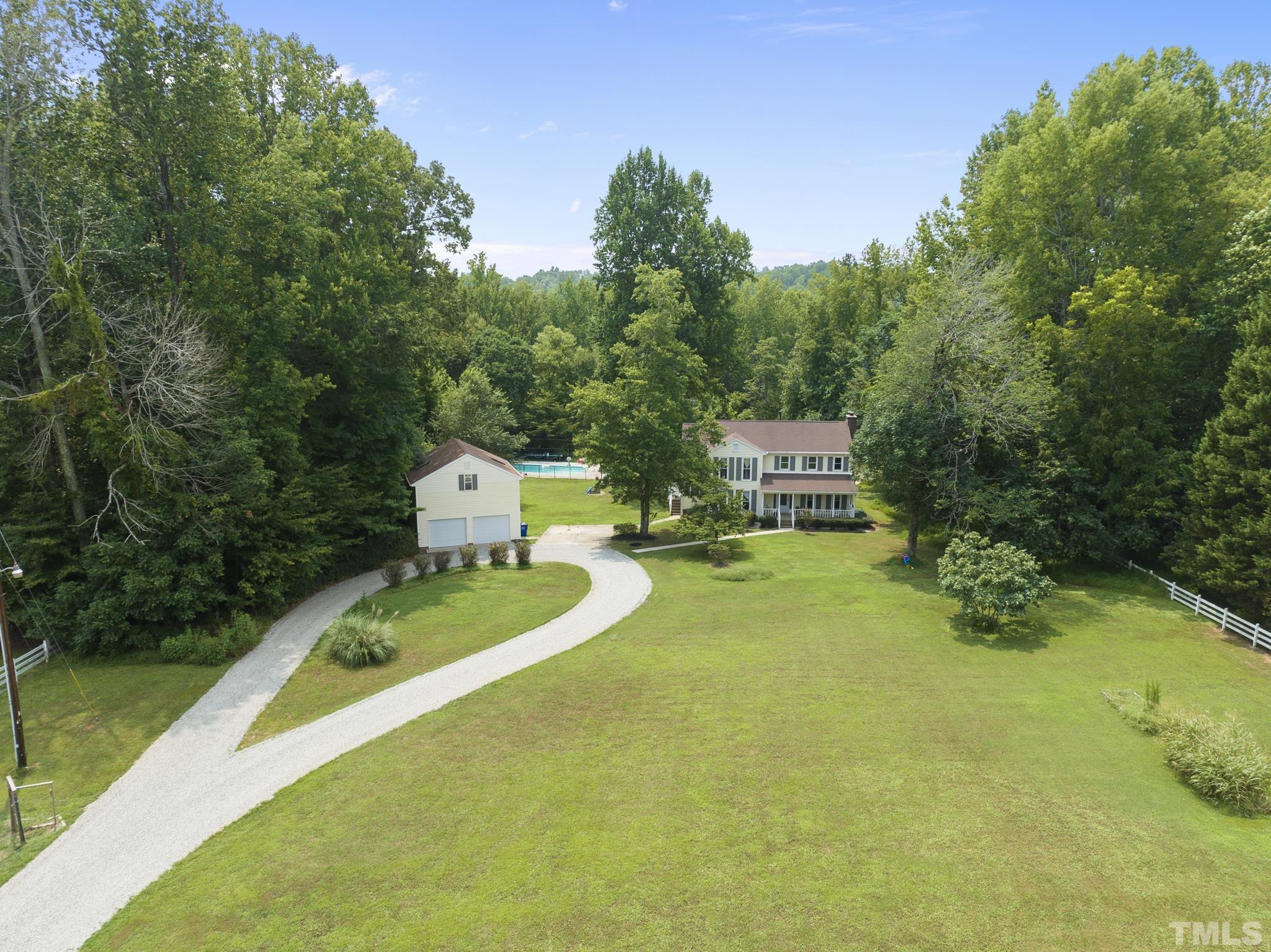 524 Jericho Road Hillsborough, NC 27278 - Photo 2 of 52 a view of a house with pool and a yard