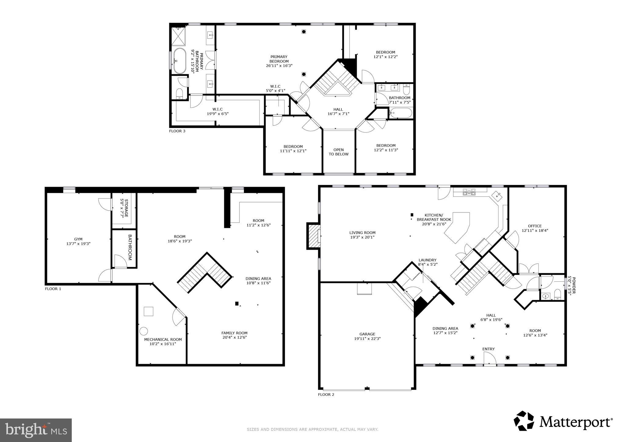 720 Vista Ridge Drive Northeast Leesburg, VA 20176 - Photo 61 of 61 Floor Plan All 3 levels