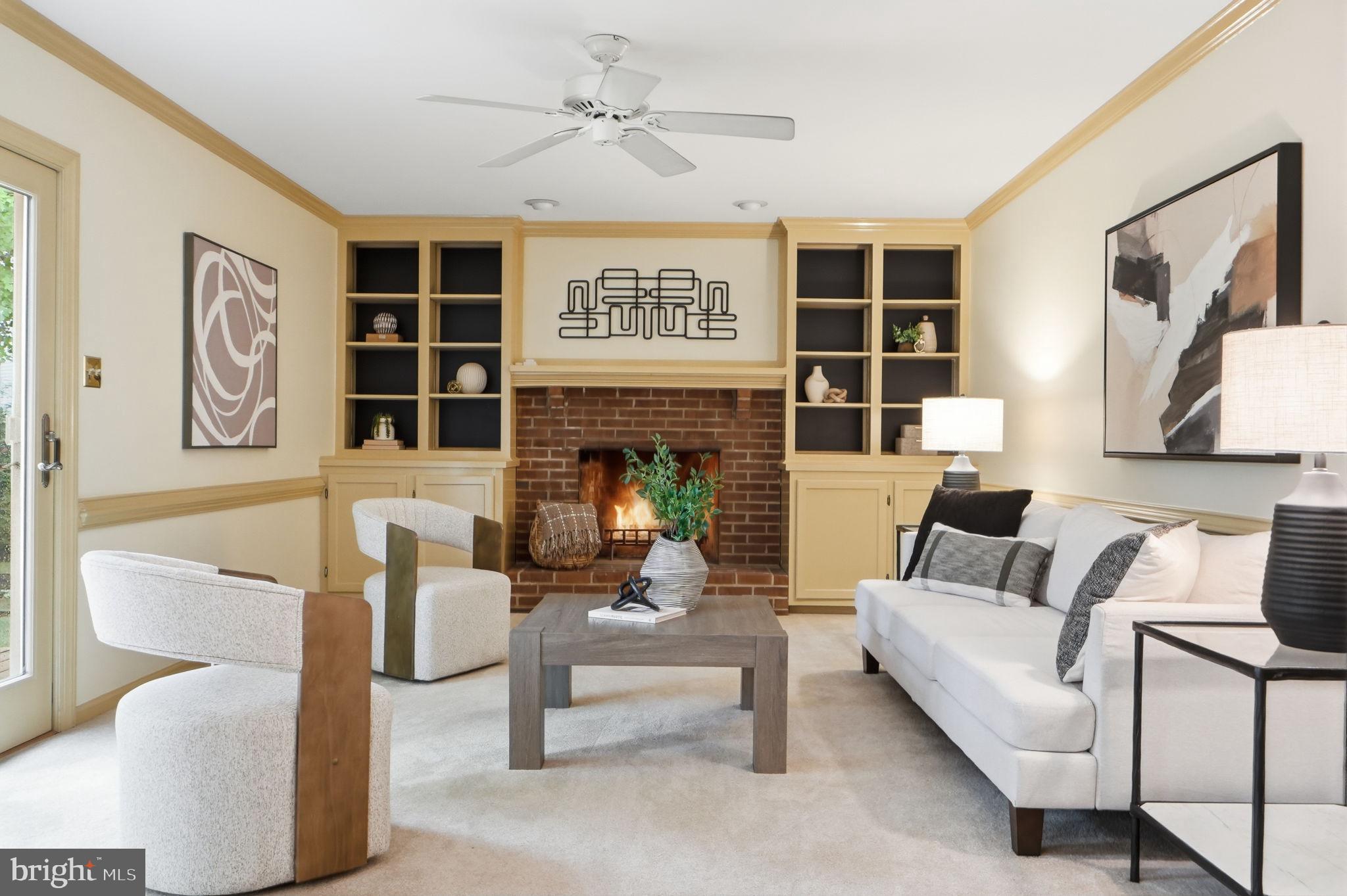13702 Springstone Court Clifton, VA 20124 - Photo 17 of 50 Wood-burning fireplace and built-ins