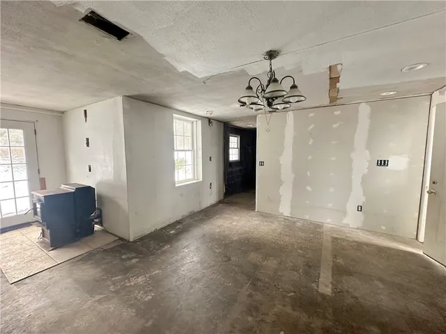 a view of a livingroom with a chandelier