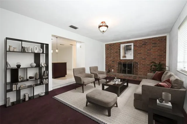 a living room with furniture