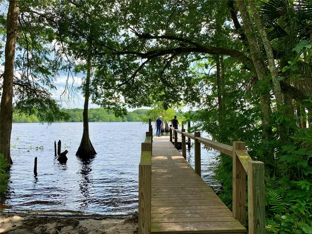 a view of fountain along with trees