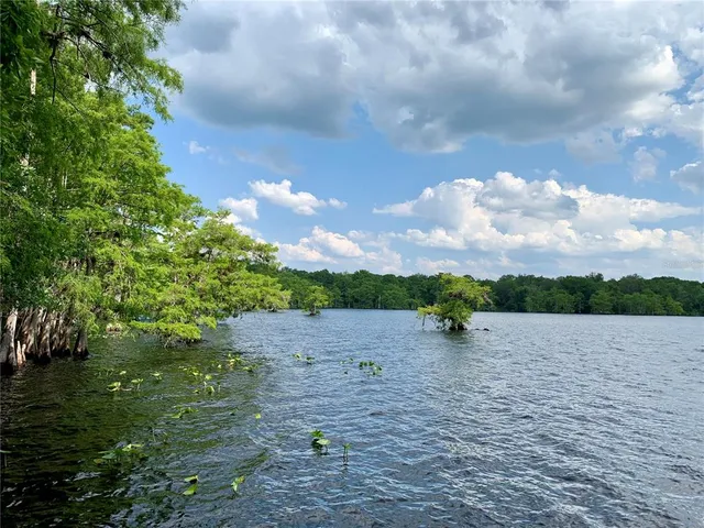 a view of lake with mountain