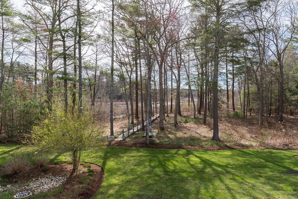 182 River Road Hanover, MA 02339 - Photo 4 of 29 a view of a backyard with large trees