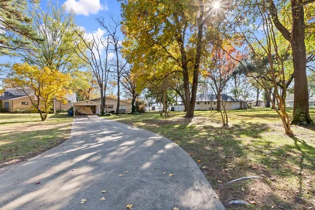 a view of road with trees