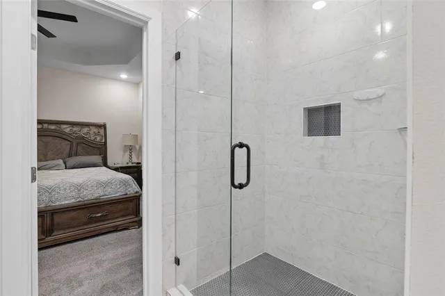a bathroom with a shower