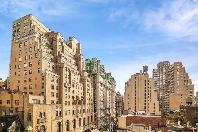 a view of a city with tall buildings