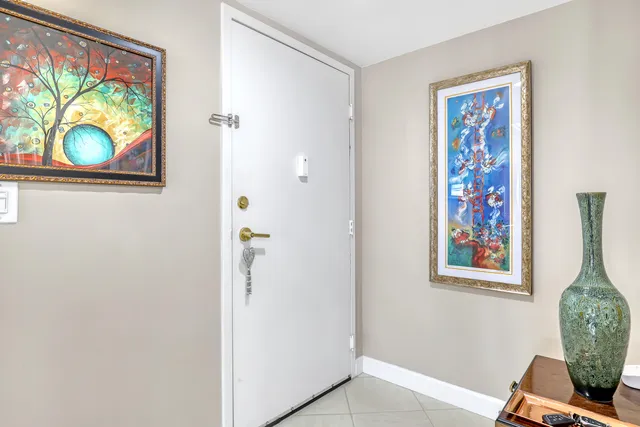 a view of a hallway with entryway