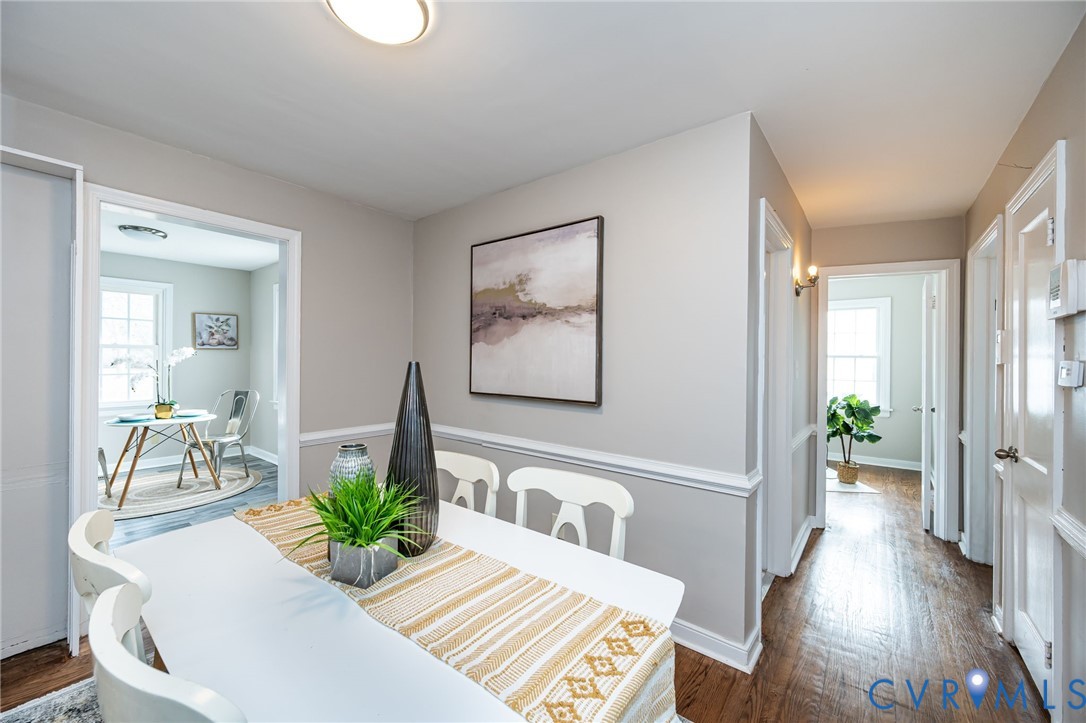 1221 Santa Anna Road Henrico, VA 23229 - Photo 6 of 26 Dining space with refinished hardwood flooring, ch