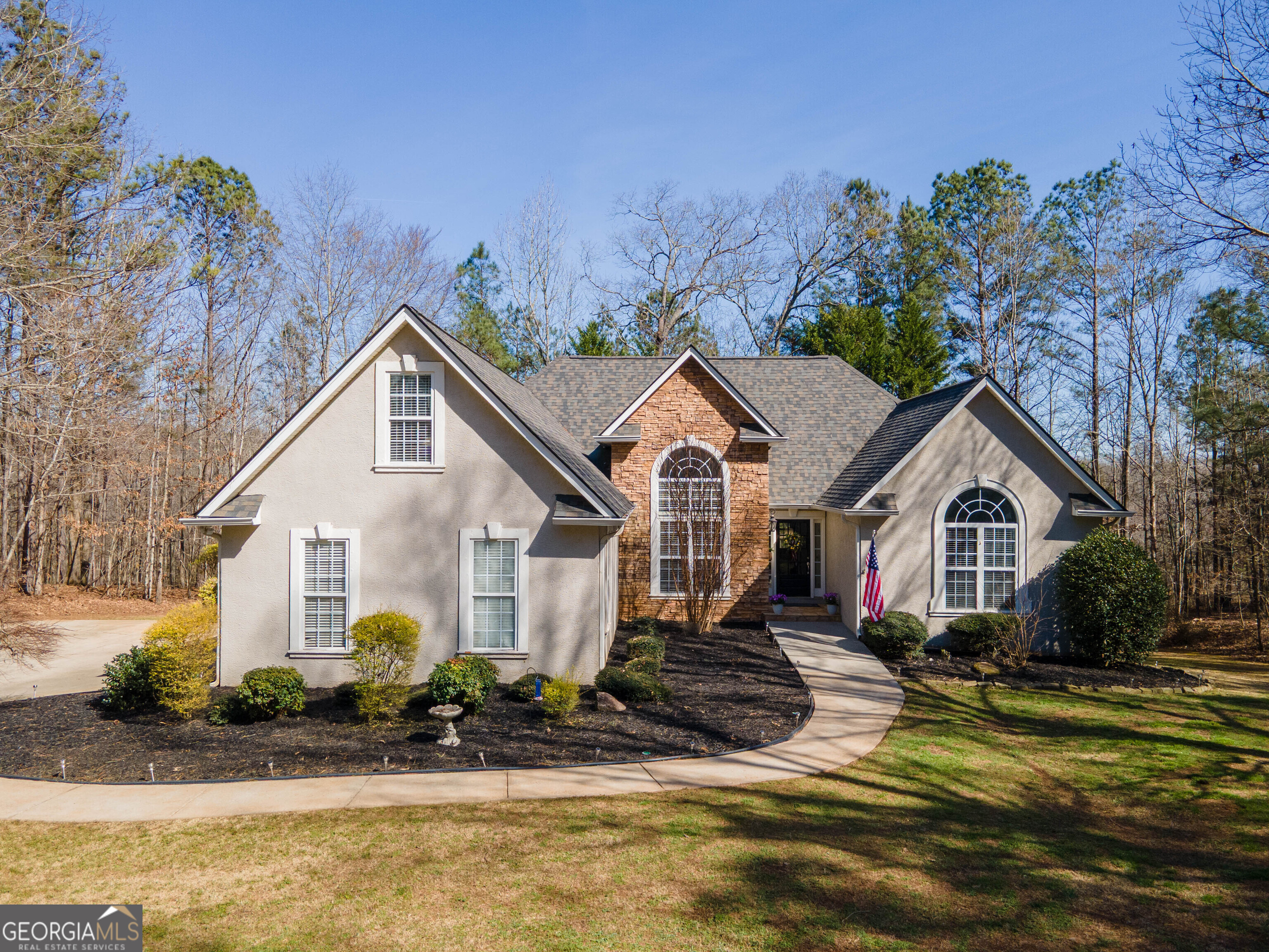 568 Martin Mill Road Moreland, GA 30259 - Photo 68 of 70 a view of a house with a big yard and large trees