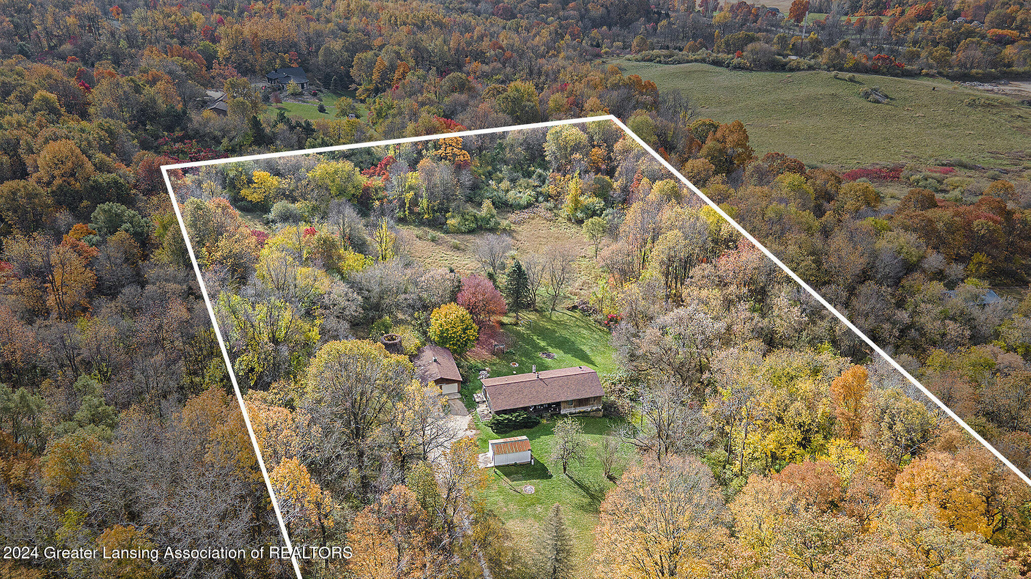 8687 Keller Road Delton, MI 49046 - Photo 10 of 34 Aerial Lot Lines