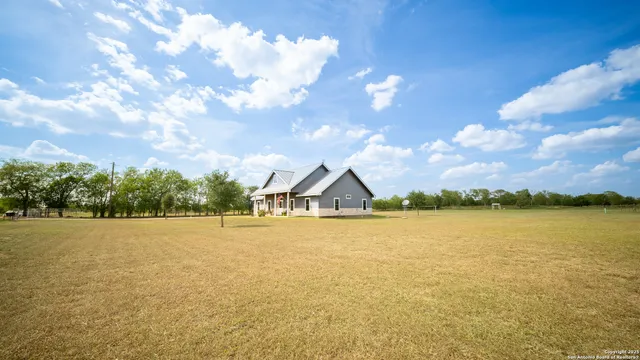 a view of an ocean with a houses