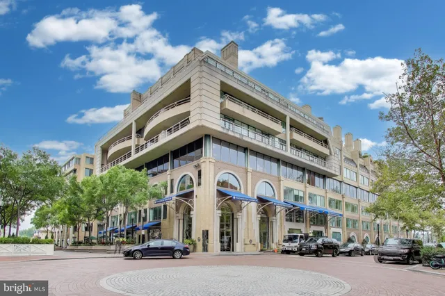 a view of a building with a street