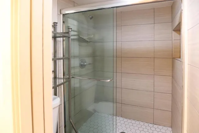 a bathroom with a shower
