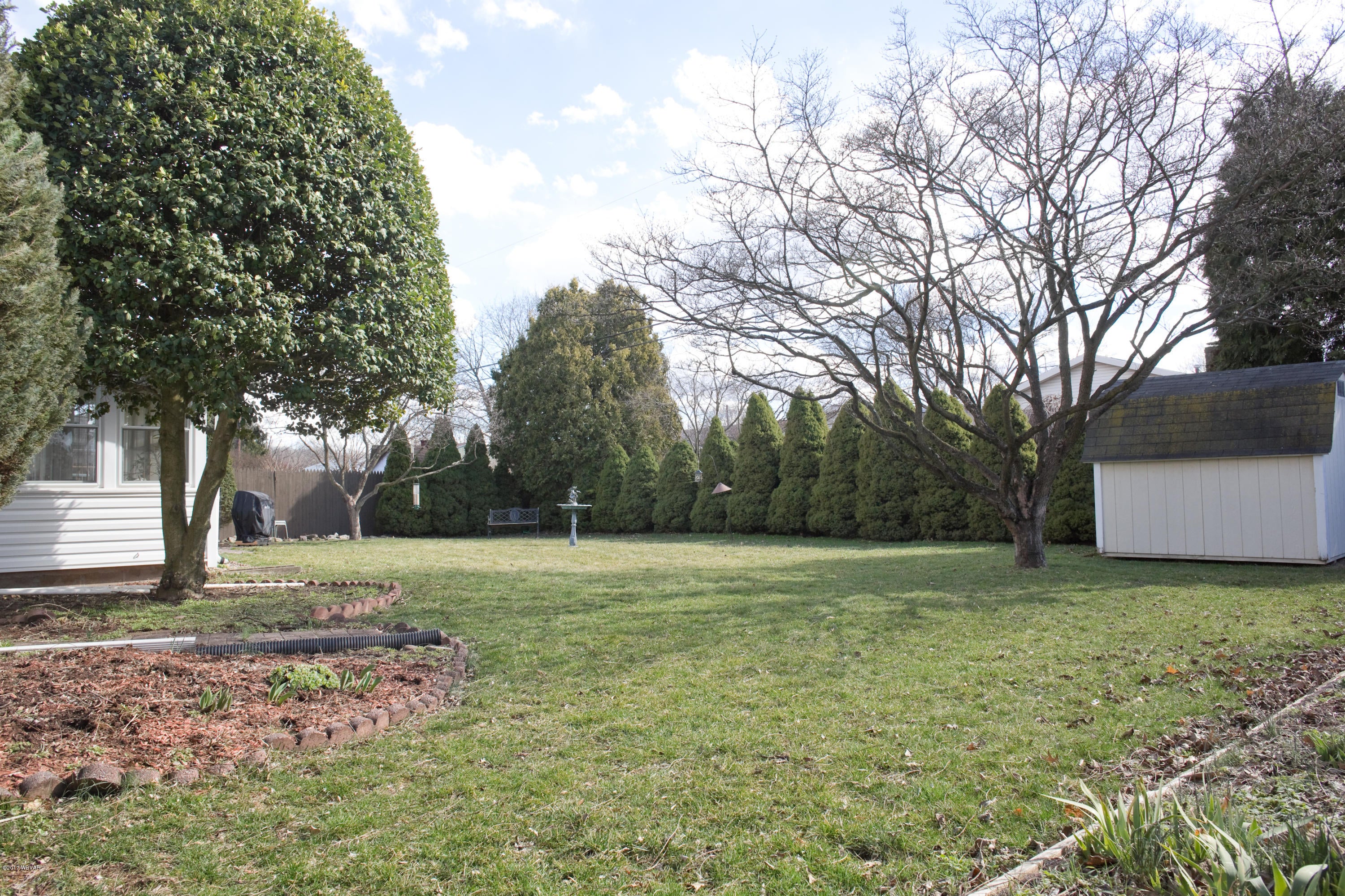 1108 Arthur Road Montoursville, PA 17754 - Photo 22 of 34 Private backyard with hedge/fencing around the property.