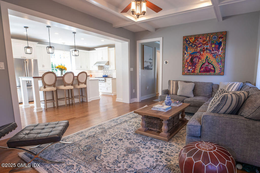 9 Center Road Old Greenwich, CT 06870 - Photo 10 of 26 a living room with furniture and wooden floor