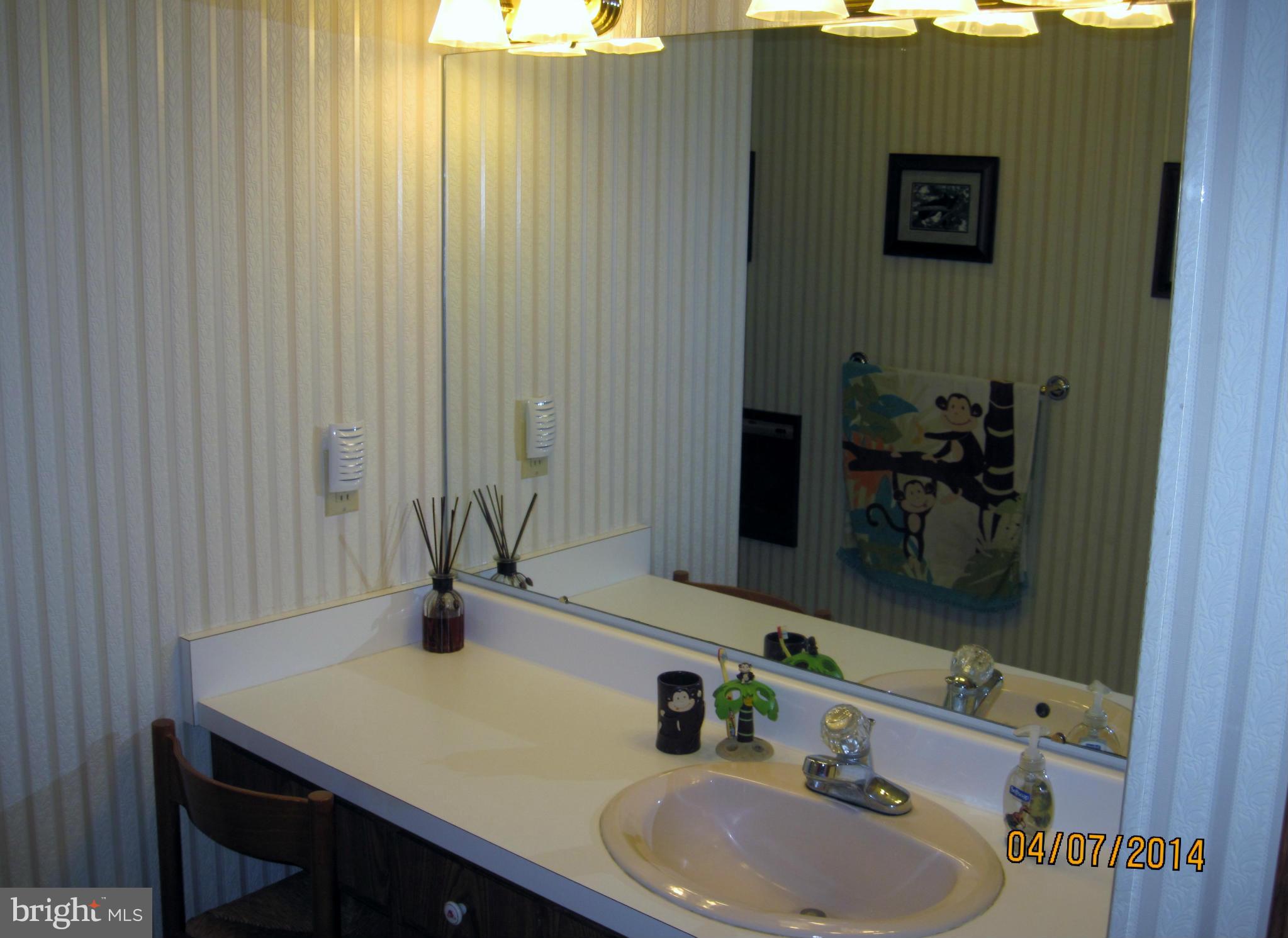 7151 Marshall Road St. Leonard, MD 20685 - Photo 13 of 25 a bathroom with a sink and a mirror