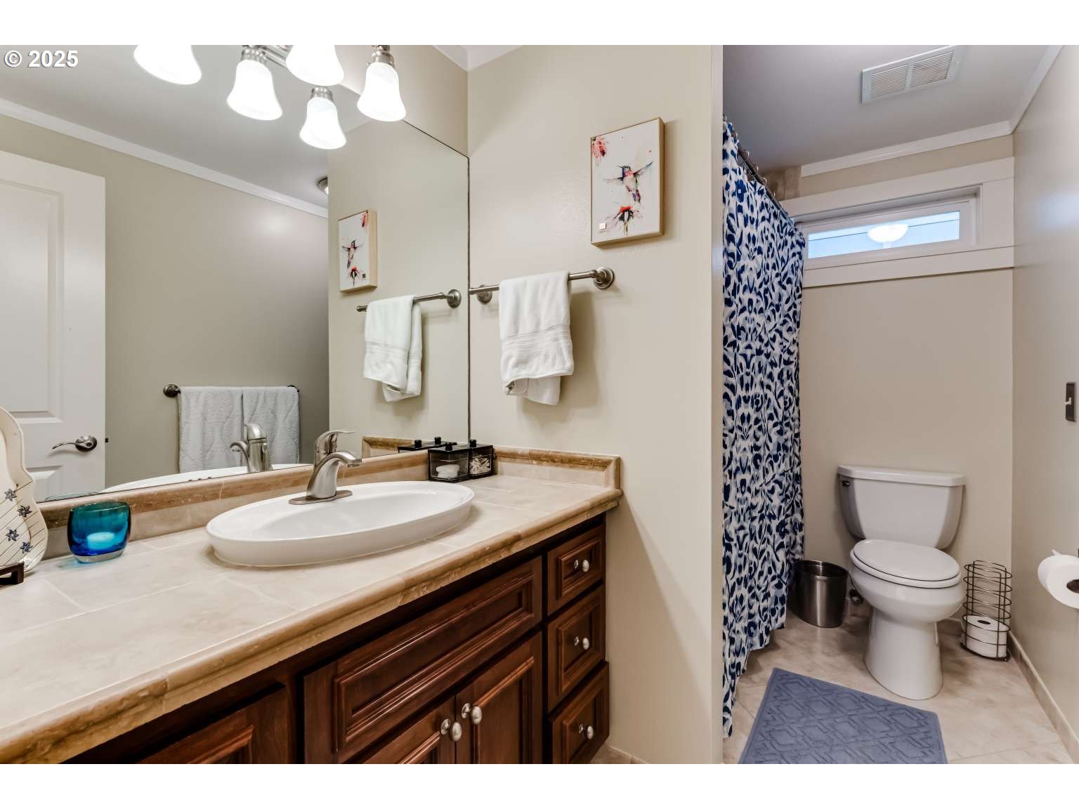 1253 Alfaretta Drive Eugene, OR 97401 - Photo 22 of 33 a bathroom with a sink a toilet a mirror and shower