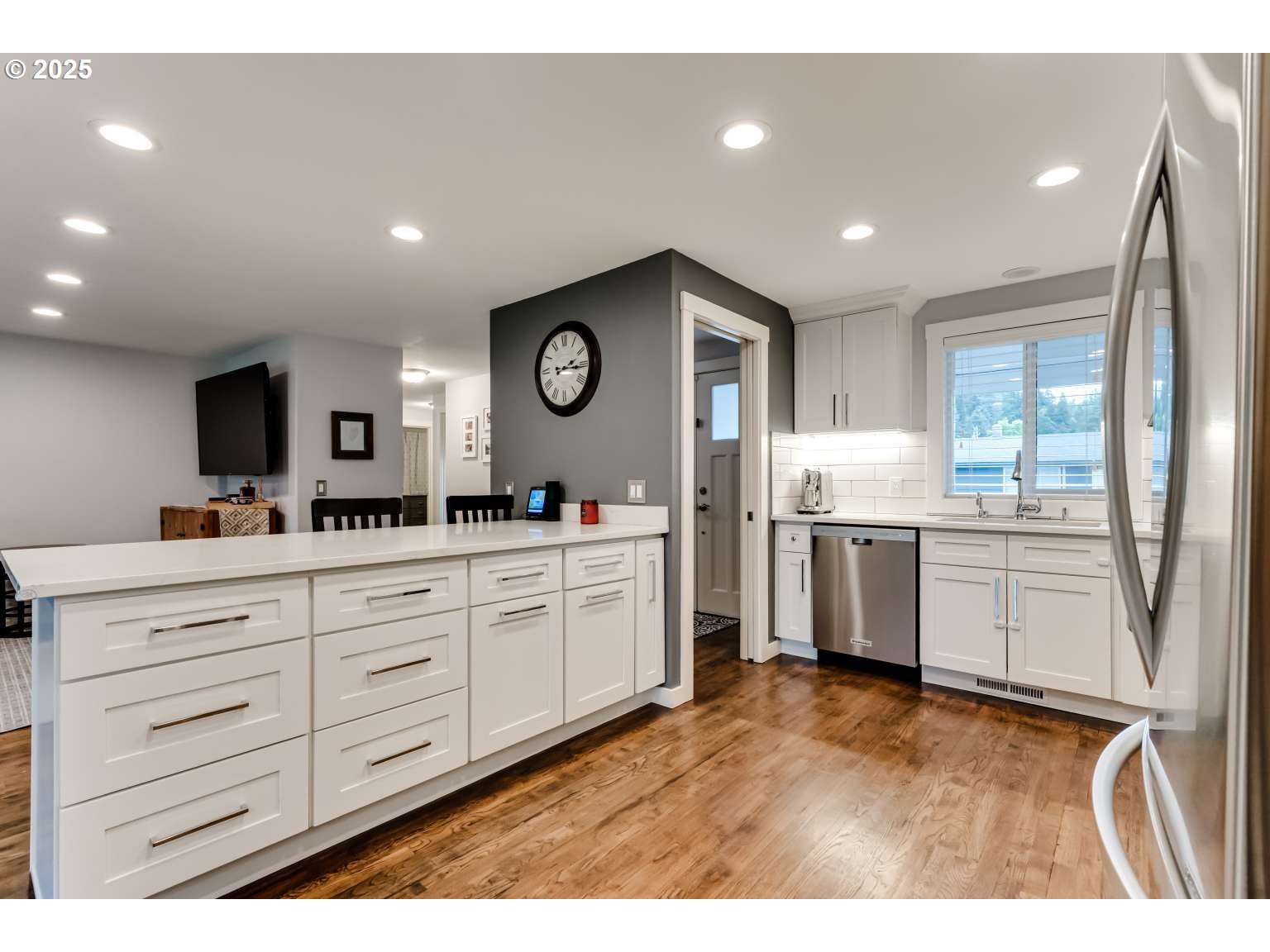 1253 Alfaretta Drive Eugene, OR 97401 - Photo 7 of 33 a open kitchen with granite countertop white cabinets and white appliances