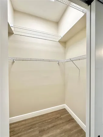 a view of small space with racks on the wall