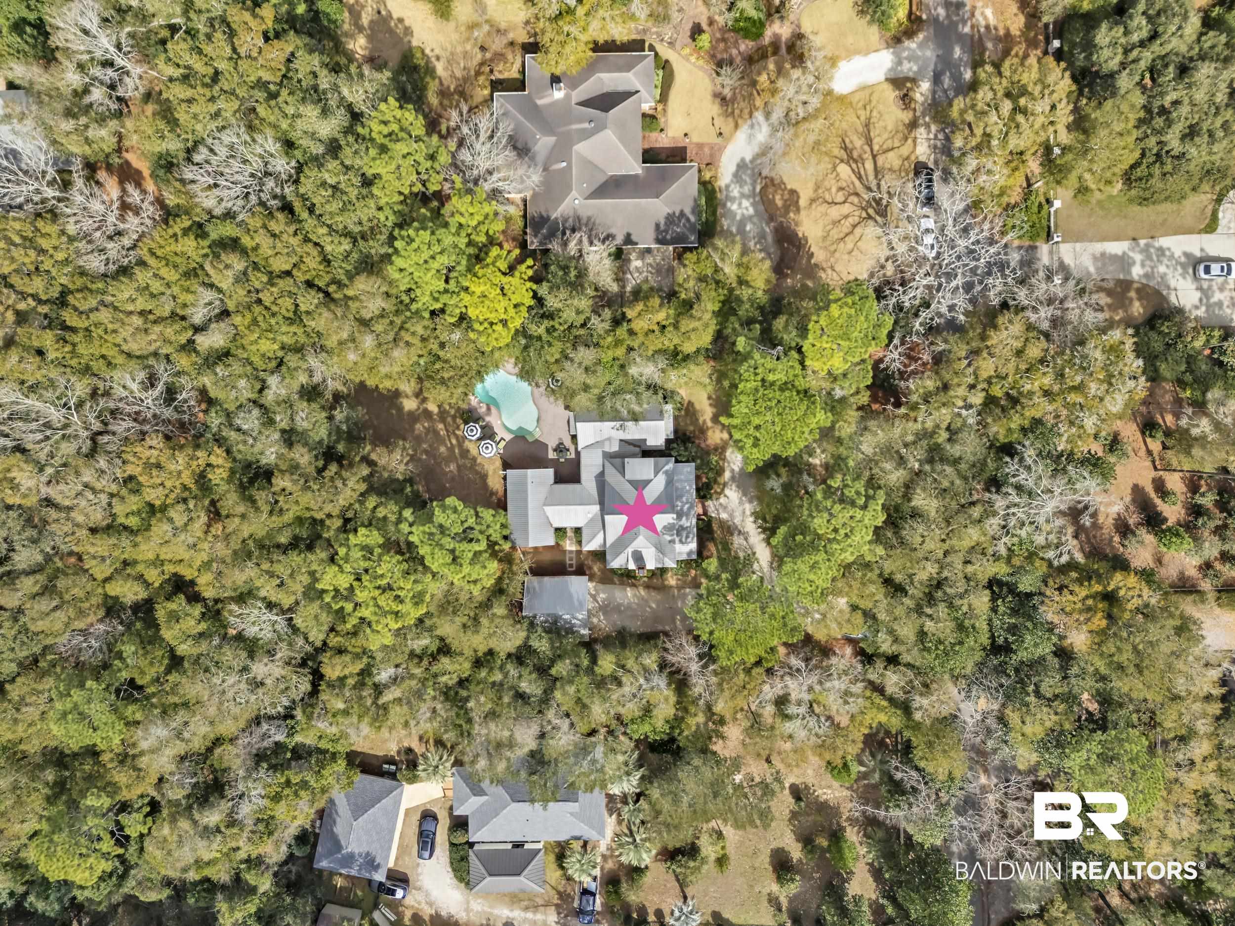 12161 Jessamine Street Magnolia Springs, AL 36555 - Photo 69 of 70 Bird's eye view of a tree filled landscape