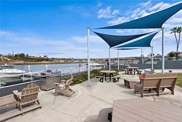 a view of a terrace with furniture