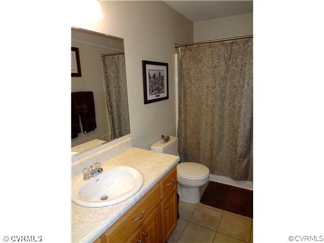 20310 Halligan Park Road Carson, VA 23830 - Photo 22 of 24 a bathroom with a sink a toilet and shower curtain