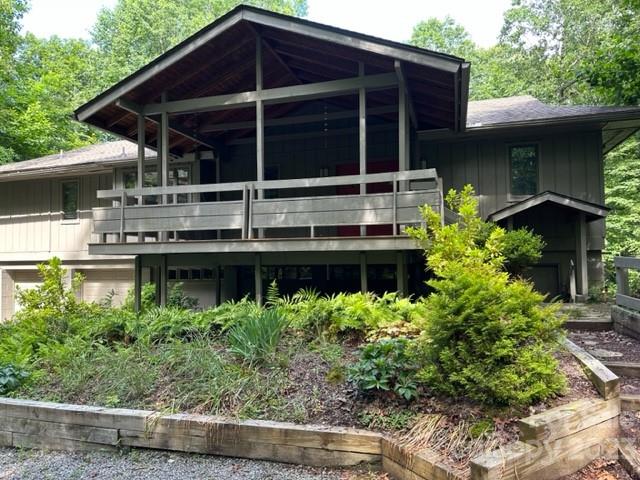 a front view of a house with balcony