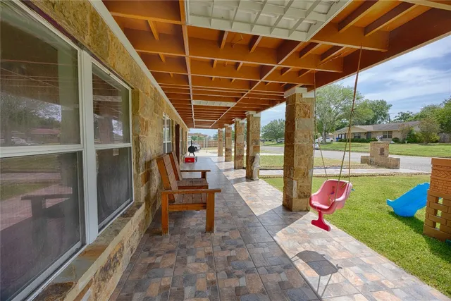 a view of outdoor space with seating