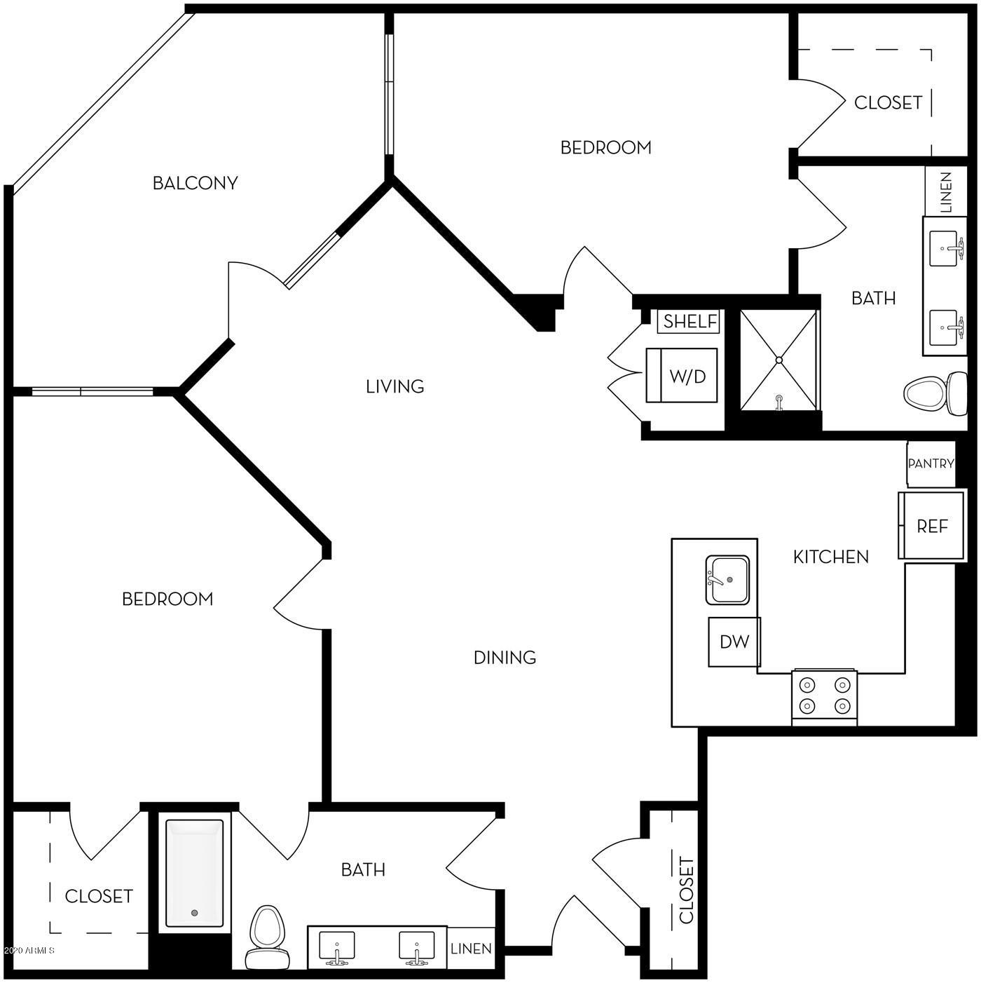 701 West Rio Salado Parkway, Unit 1041 Tempe, AZ 85281 - Photo 27 of 27 2B-4 Floor Plan