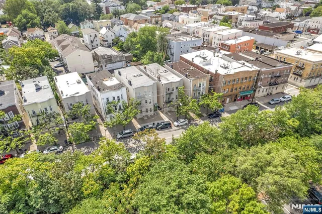 an aerial view of multiple house
