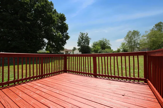 a view of wooden deck