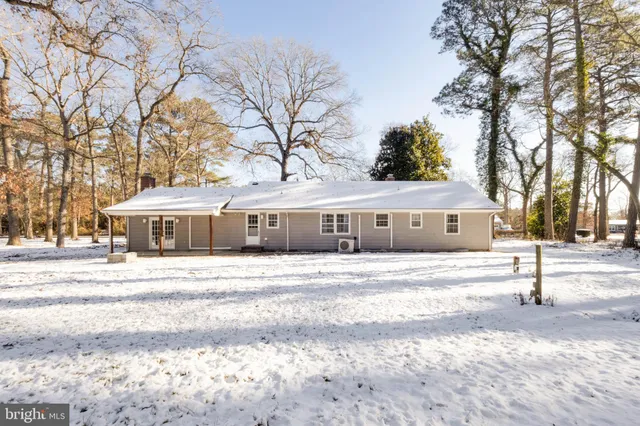 a front view of a house with a yard and large trees