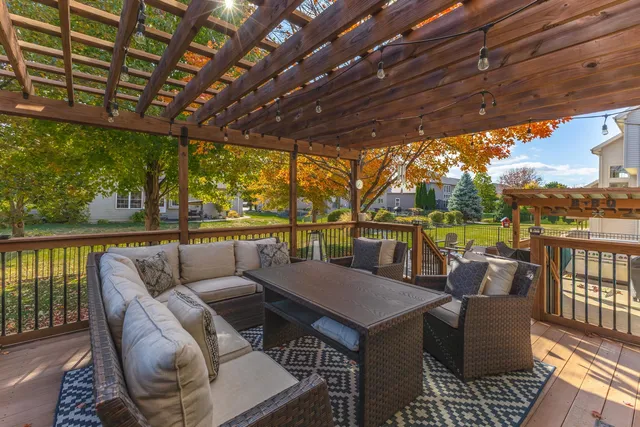 a view of outdoor space with seating