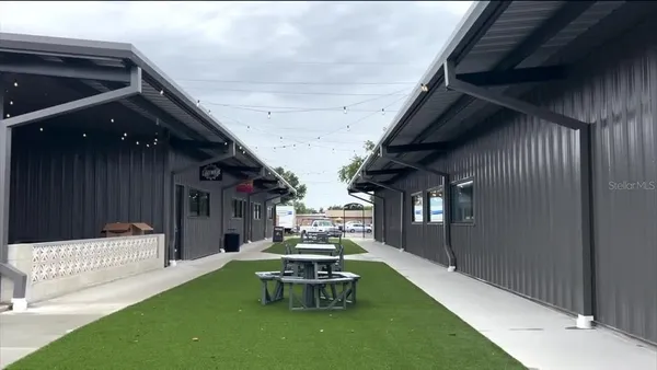 a car parked in front of a building