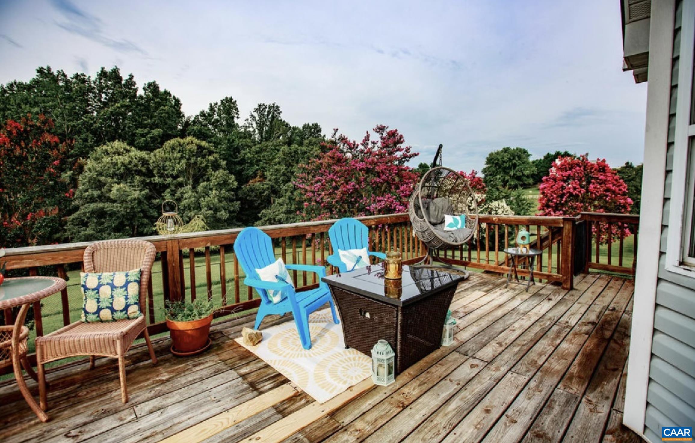 166 Oak View Road Barboursville, VA 22923 - Photo 44 of 46 a roof deck with table and chairs potted plants with wooden floor