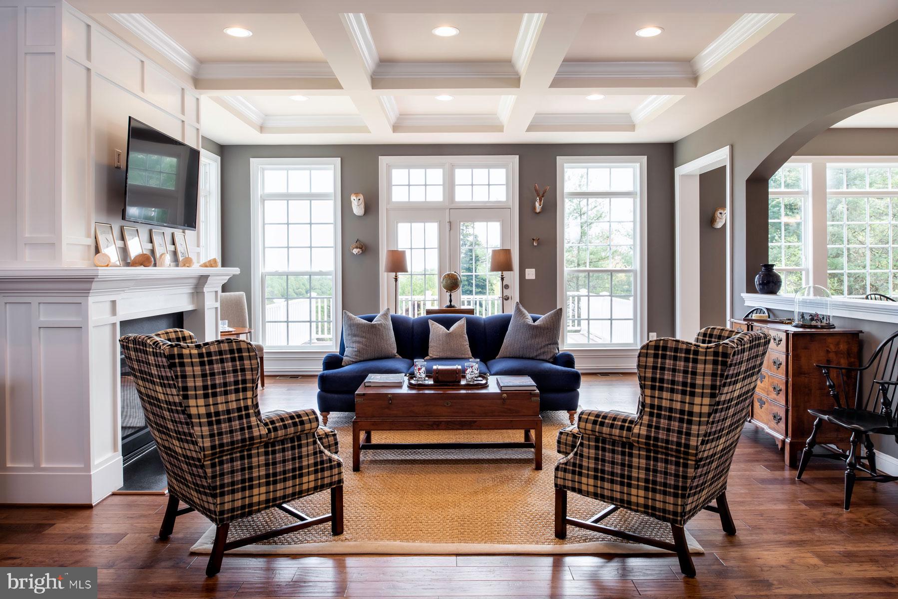 39995 Thomas Mill Road Leesburg, VA 20175 - Photo 6 of 18 Family room with coffered ceiling & gas fireplace