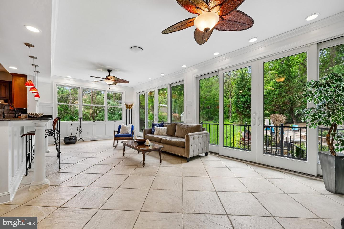 13120 Esworthy Road Potomac, MD 20854 - Photo 32 of 83 Pool Views from Sunroom to Wraparound Deck