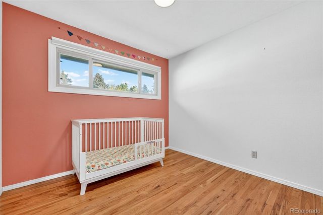 a view of wooden floor with workspace