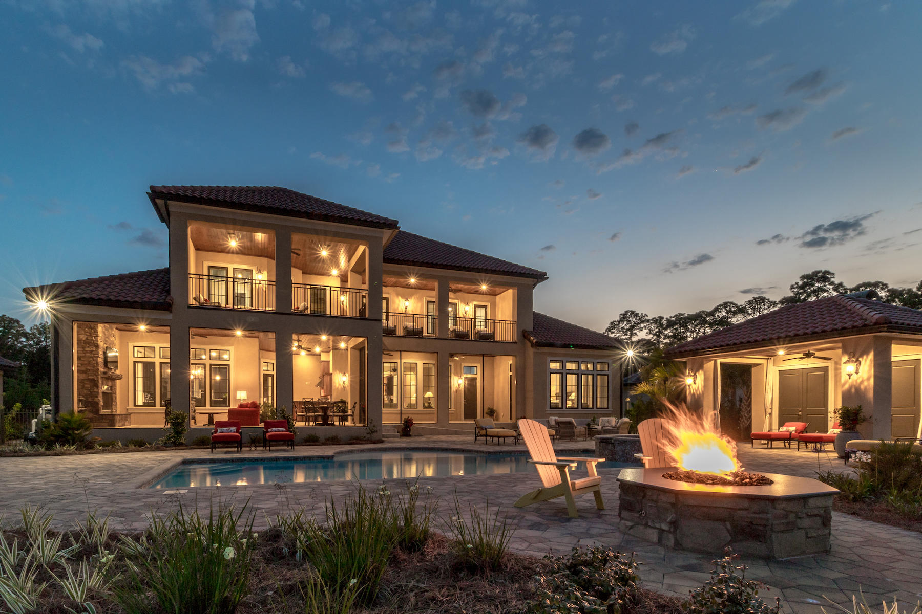 1209 Driftwood Point Road Santa Rosa Beach, FL 32459 - Photo 1 of 1 a front view of a house with swimming pool and dining table