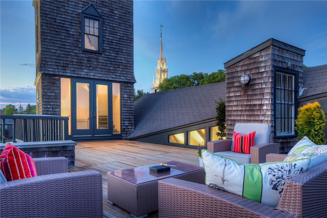 25 Mill Street Newport, RI 02840 - Photo 32 of 46 Roof deck view of the tower and Trinity Church steeple.